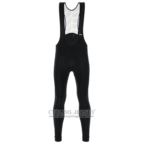 2019 Cycling Jersey Santini Svolta White Black Long Sleeve And Bib Tight